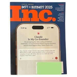 Inc Magazine Winter 2025 2026 Best In Business 2025 Claude Is My Co-Founder